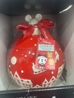 Disney Mickey Mouse Ceramic Christmas Ornament Cookie Jar Red Sleigh Holiday New