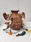 Pre-columbian Terracotta Vessel Vase Ceremonial Handmade Serpent  With Necklace