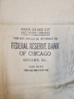 Vintage  federal Reserve Bank Of Chicago  Canvas Money Coin Bag  ex-large 