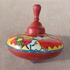 Vintage Metal Tin Toy Spin Top Donkey -theme - 9  Tall Works