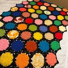 Handmade Crochet Afghan Blanket Roseanne 90s Colorful Granny Square Throw 90x38 
