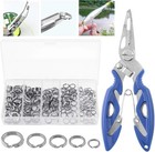 201pcs Fishing Split Rings Stainless Steel Lure Connector Kit 5 Sizes With Box
