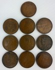 Canadian 10 Coin 1920 Vf Canada Bronze Large Cent Lot Very Fine Circulated 1c