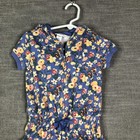 Ralph Lauren Romper Girls18m Blue Floral Zip Hoodie Short Sleeve Playsuit
