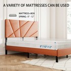 Full queen king Size Platform Bed Frame With Leather Upholstered Headboard