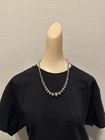 Vintage Navajo Sterling Silver Pearl Nevklace Handmade Hand Stamped