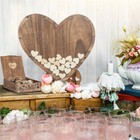 Rustic Wooden 3d Wedding Guest Book Transparent Heart Frame With Box Party Decor