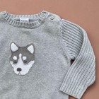 Gymboree 2008 Gray Husky Puppy Dog Cotton Knit Sweater 18-24m