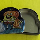 Spongebob Squarepants   Gary Halloween Metal Reusable Sandwich Tin W  Lid 3x3  
