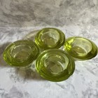 Crate   Barrel Lime Green Glass Tea Light Candle Holders 3  Set Of 4