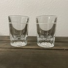 Heavy Bottom Clear Shot Glasses With White Line  set Of 2  High Quality