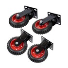 4 Pack 6 Inch Heavy Duty Universal Rubber Caster Wheels  2 Swivel   2 Fixed 