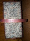 Powell Wood Sewing Basket Box W  Legs Handle Accordion Trays Floral Lid