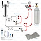 2 Tap Double Faucet Tower Draft Beer Kegerator Keezer Conversion Kit   Co2 Tank