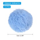 12pcs Faux Fur Pom Poms For Hats  Fluffy Soft Fur Poms Balls  Blue