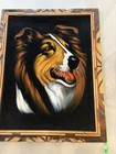 Vintage Collie Velvet     lassie    Painting 23x18