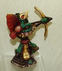 Aztec Eagle Warrior 7  Statue Figurine W  Bow   Arrow Resin   Gemstone Stones
