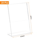 24pcs 8 5x11  Acrylic Sign Holder Double Sided T Shaped Menu Display Stand Clear