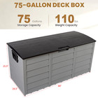 260l Outdoor Storage Deck Box Large Chest Bin Patio Garden 75-gal Container Us