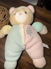 Vtg Kids Gifts My First Teddy Bear Pastel Thermal Waffle Weave Baby Lovey