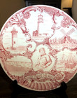 Vintage Early Pink Cape Cod Provincetown Massachusetts Souvenir Plate