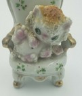 Vintage 1950 s Mcm Sugar Glazed Kitten Cat On Chair Figurine Japan Porcelain