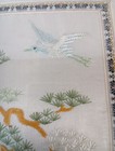 Vtg Silk Framed Antique Asian Chinese Embroidered Bird And Flowers 23 25 X 10 