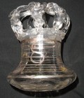 Antique 19th Century Blown Clear Glass Brides Bank Silver Overlay Open Pontil