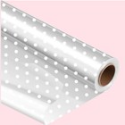 White Dot Cellophane Wrap For Hampers  100  X 31  With 10 Pull Bows And 2 Ribbon