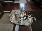 5-piece French Silver Tea   Coffee Set French Art Deco Style Including Tray