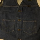 Vtg 1990s Wrangler Unlined Denim Vest Large Made In Usa Dark Wash Denim Jacket