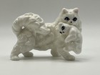 Vtg White Persian Mama Cat Carrying Kitten Figurine Bone China Made In Japan