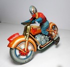 Technofix Ge 255 Racing Windup Motorcycle  2 Tin Litho Toy