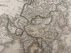 1844 Asia Original Antique Map  Hand Colored Copperplate Engraving