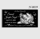 Memorial Headstone 24x12x0 45 Inches Human Grave Marker Tombstone Black Granite