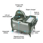 Graco 2109198 Pack N Play Travel Dome Playard W Full Size Infant Bassinet Oskar