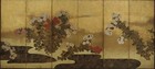 Vintage Japanese Gold Leaf Six Panel Byobu Folding Screen Tree In Bloom 15x8 