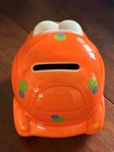 Ceramic Whimsical Orange Car Coin Piggy Bank
