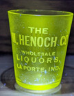 Pre Pro Antique M  Henoch Co Shot Glass Laporte La Porte In Ind Indiana Liquor