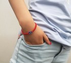 Style Hand Braided Lucky Red String Charm Bracelet Women Men Blue Evil Eye Round