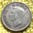 1943 Canada 10 Cents 80  Silver Km  34