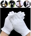 White Cotton Work Gloves Soft Thin Jewelry Coin Silver Inspection 1 2 6 12 Pairs