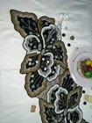 Black Table Runner Beaded Leaves Table Runner Designer Table Topper 13x36 Inch