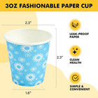 3 Oz Bathroom Cups 300 Pack  Small Paper Cups  Blue Floral