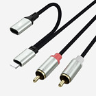 Froggen Lightning To Rca Cable Audio Aux Adapter  Stereo Y Splitter Black 