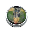 Vintage Renoir Reproduction Pill Box Silver Tone Round Trinket Case Mini 2   