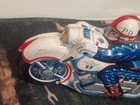 Vintage Japanese Tin Toy Police Motorcycle 31cm 12 2  Litho Friction Motorbike