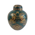 Collectible Chinese Cloisonn   Porcelain Ginger Jar Vase   Bowl Set Hand Painted