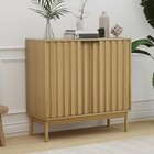 Fluted Sideboard Buffet Cabinet W  Adjustable Shelves Storage Solution New