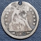 Love Token On 1853 Seated Liberty Dime   W S C     96212